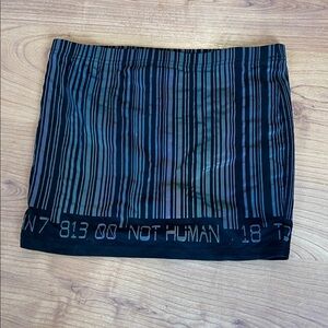 Dolls Kill Barcode M mini  Skirt club exx Holographic Reflective
